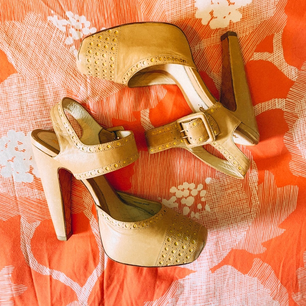 LAMB Beige High Heels with Platform
